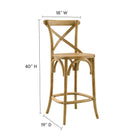 Modway Gear Counter Stool - Wood Seat