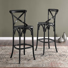 Modway Gear Bar Stool - Wood Seat