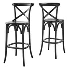 Modway Gear Bar Stool - Wood Seat