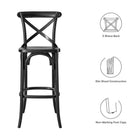 Modway Gear Bar Stool - Wood Seat