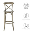 Modway Gear Bar Stool - Wood Seat