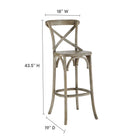 Modway Gear Bar Stool - Wood Seat