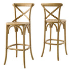 Modway Gear Bar Stool - Wood Seat