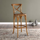 Modway Gear Bar Stool - Wood Seat