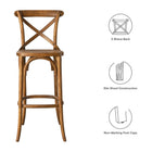 Modway Gear Bar Stool - Wood Seat