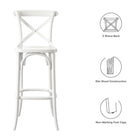 Modway Gear Bar Stool - Wood Seat