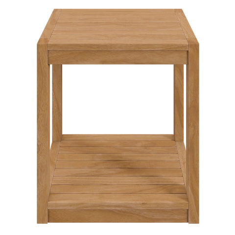 Modway Carlsbad Teak Wood Outdoor Patio Side Table  