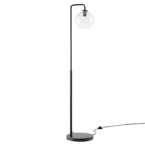 Modway Silo Glass Globe Glass and Metal Floor Lamp  