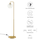 Modway Silo Glass Globe Glass and Metal Floor Lamp