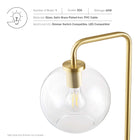 Modway Silo Glass Globe Glass and Metal Floor Lamp