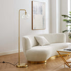 Modway Silo Glass Globe Glass and Metal Floor Lamp