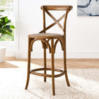 Modway Gear Counter Stool - Rattan Seat