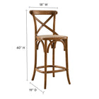 Modway Gear Counter Stool - Rattan Seat