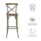 Modway Gear Bar Stool - Rattan Seat