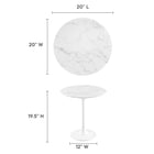 Modway Lippa 20" Round Faux Marble Side Table