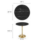 Modway Lippa 20" Round Faux Marble Side Table