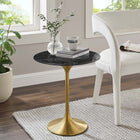 Modway Lippa 20" Round Faux Marble Side Table
