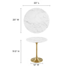 Modway Lippa 20" Round Faux Marble Side Table