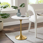 Modway Lippa 20" Round Faux Marble Side Table