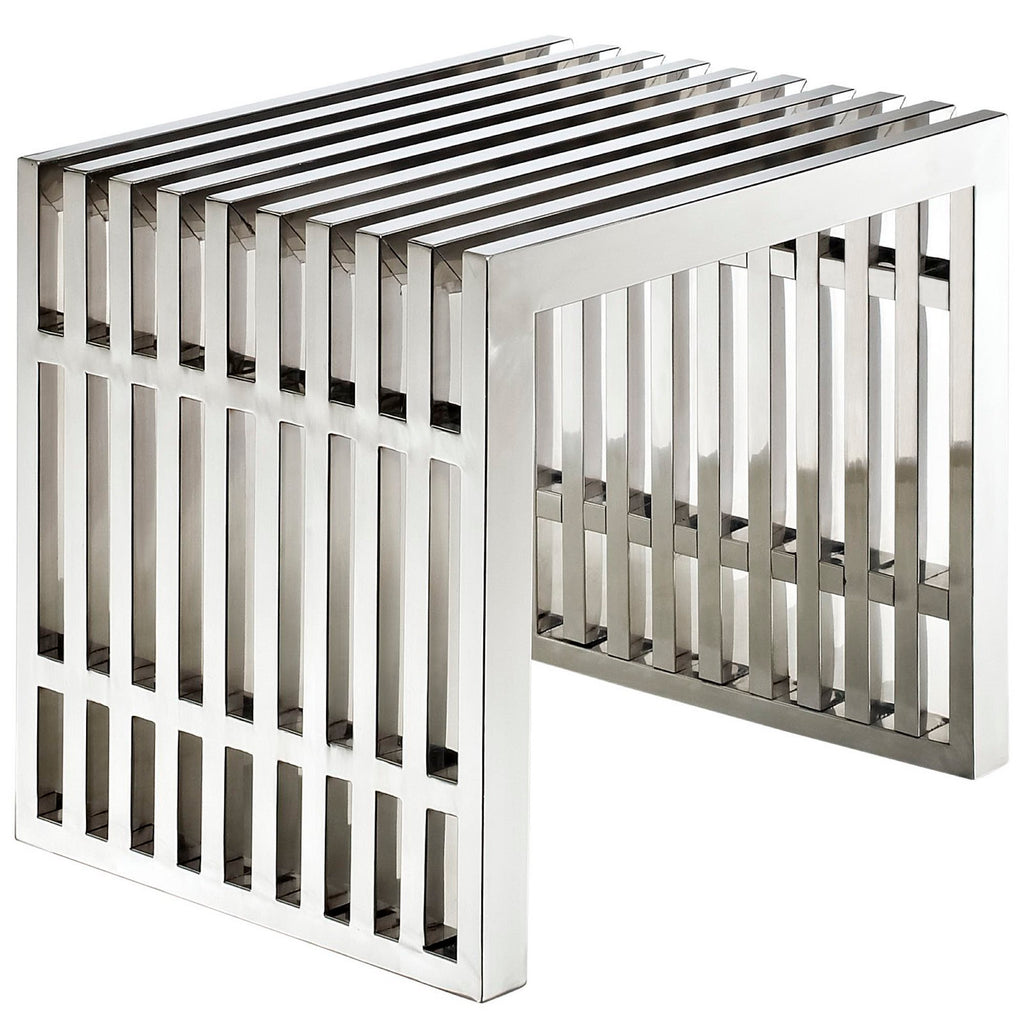 Modway Gridiron Small Stainless Steel Bench  