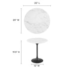 Modway Lippa 20" Round Faux Marble Side Table
