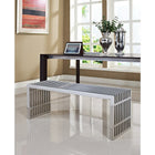 Modway Gridiron Large Stainless Steel Bench