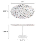 Modway Lippa 60" Oval Terrazzo Dining Table
