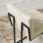 Modway Indulge Channel Tufted Fabric Counter Stools Set of 2