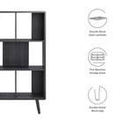 Modway Transmit 5 Shelf Wood Grain Bookcase