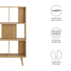 Modway Transmit 5 Shelf Wood Grain Bookcase