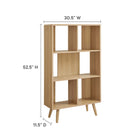 Modway Transmit 5 Shelf Wood Grain Bookcase