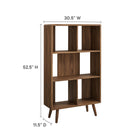 Modway Transmit 5 Shelf Wood Grain Bookcase