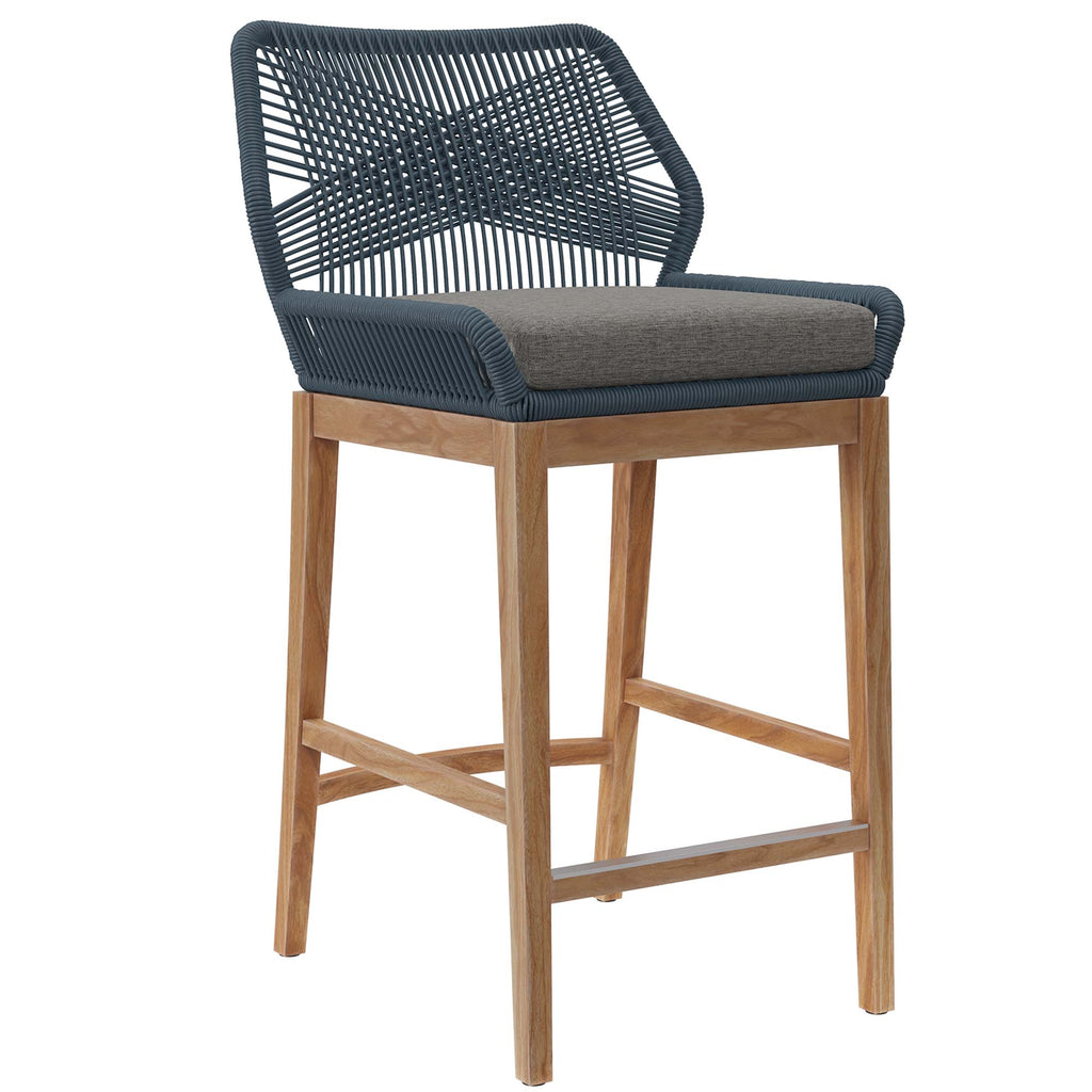 Modway Wellspring Outdoor Patio Teak Wood Bar Stool  