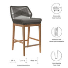 Modway Wellspring Outdoor Patio Teak Wood Bar Stool