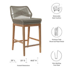 Modway Wellspring Outdoor Patio Teak Wood Bar Stool