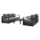 Modway Tahoe 4-Piece Outdoor Patio Powder-Coated Aluminum Set  