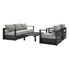 Modway Tahoe 4-Piece Outdoor Patio Powder-Coated Aluminum Set  