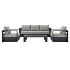 Modway Tahoe 4-Piece Outdoor Patio Powder-Coated Aluminum Set