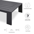 Modway Tahoe 4-Piece Outdoor Patio Powder-Coated Aluminum Set