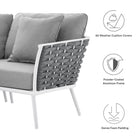 Modway Stance Outdoor Patio Aluminum Small Sectional Sofa