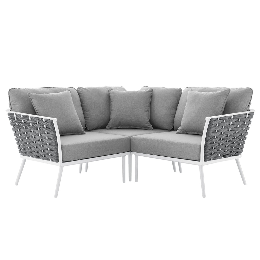 Modway Stance Outdoor Patio Aluminum Small Sectional Sofa  