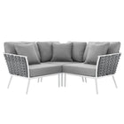 Modway Stance Outdoor Patio Aluminum Small Sectional Sofa  