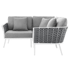Modway Stance Outdoor Patio Aluminum Small Sectional Sofa