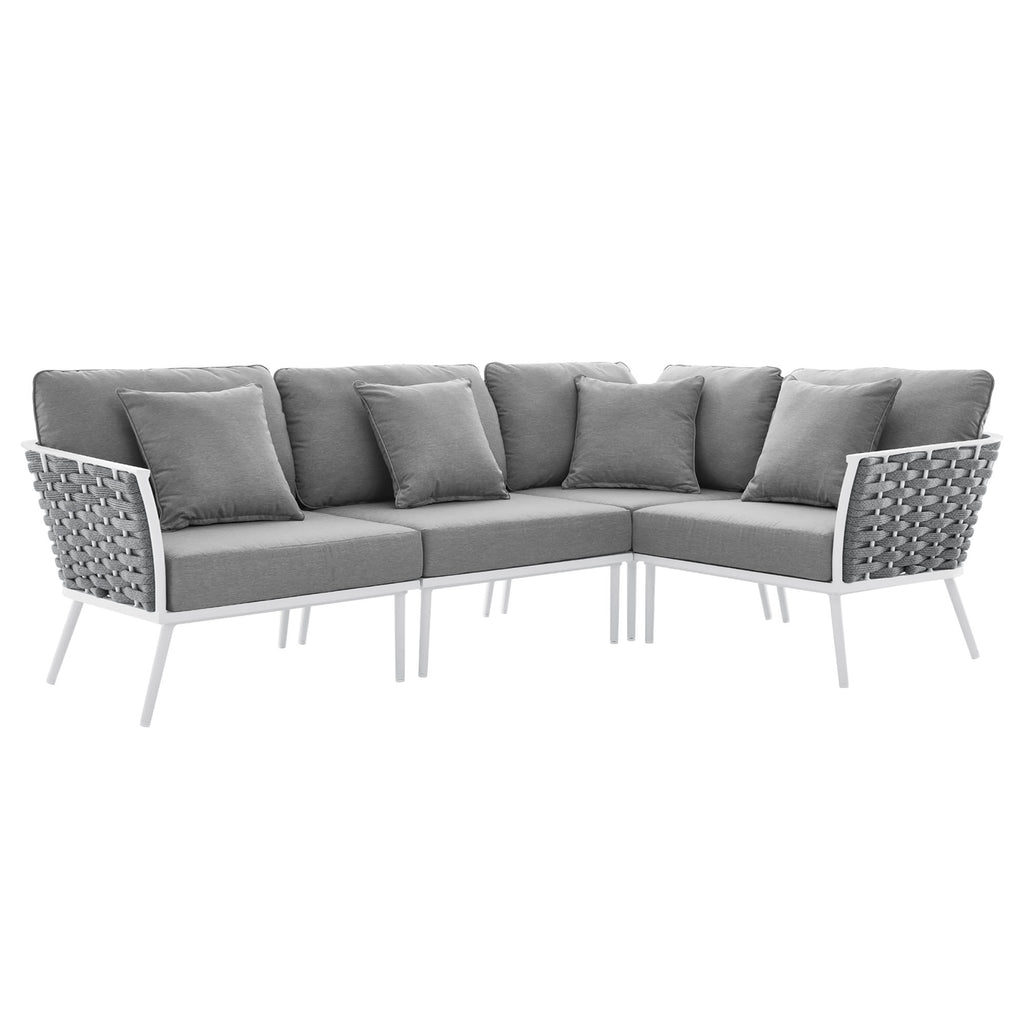 Modway Stance Outdoor Patio Aluminum Large Sectional Sofa  