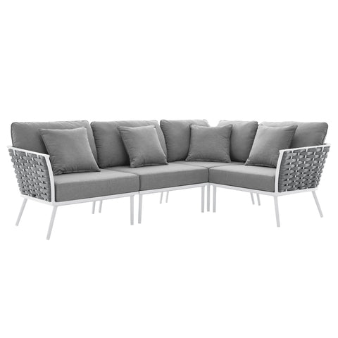 Modway Stance Outdoor Patio Aluminum Large Sectional Sofa  