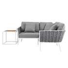 Modway Stance 4 Piece Outdoor Patio Aluminum Sectional Sofa Set