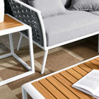 Modway Stance 7 Piece Outdoor Patio Aluminum Sectional Sofa Set