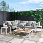 Modway Stance 7 Piece Outdoor Patio Aluminum Sectional Sofa Set