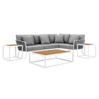Modway Stance 7 Piece Outdoor Patio Aluminum Sectional Sofa Set  