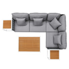 Modway Stance 7 Piece Outdoor Patio Aluminum Sectional Sofa Set